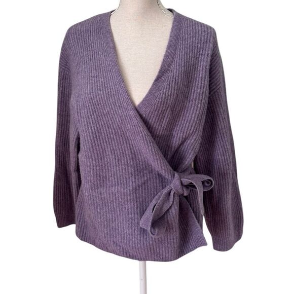 & Other Stories Rib Knit Wrap Cardigan in purple size small NWT - Picture 3 of 11